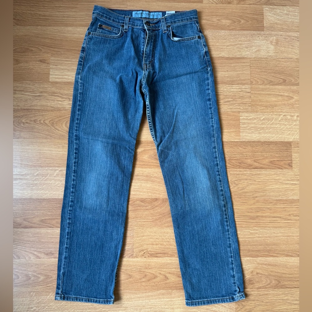Eddie Bauer straight leg‎ stretch, 99% cotton Classic Blue Jeans, sz 8